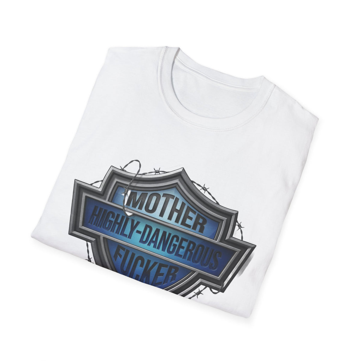 Mother Highly-Dangerous F***er Shield T-Shirt — Edgy Biker Graphic Tee