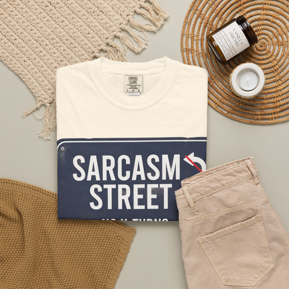 Sarcasm Street T-Shirt — 'No U-Turns' Street Sign Graphic Tee