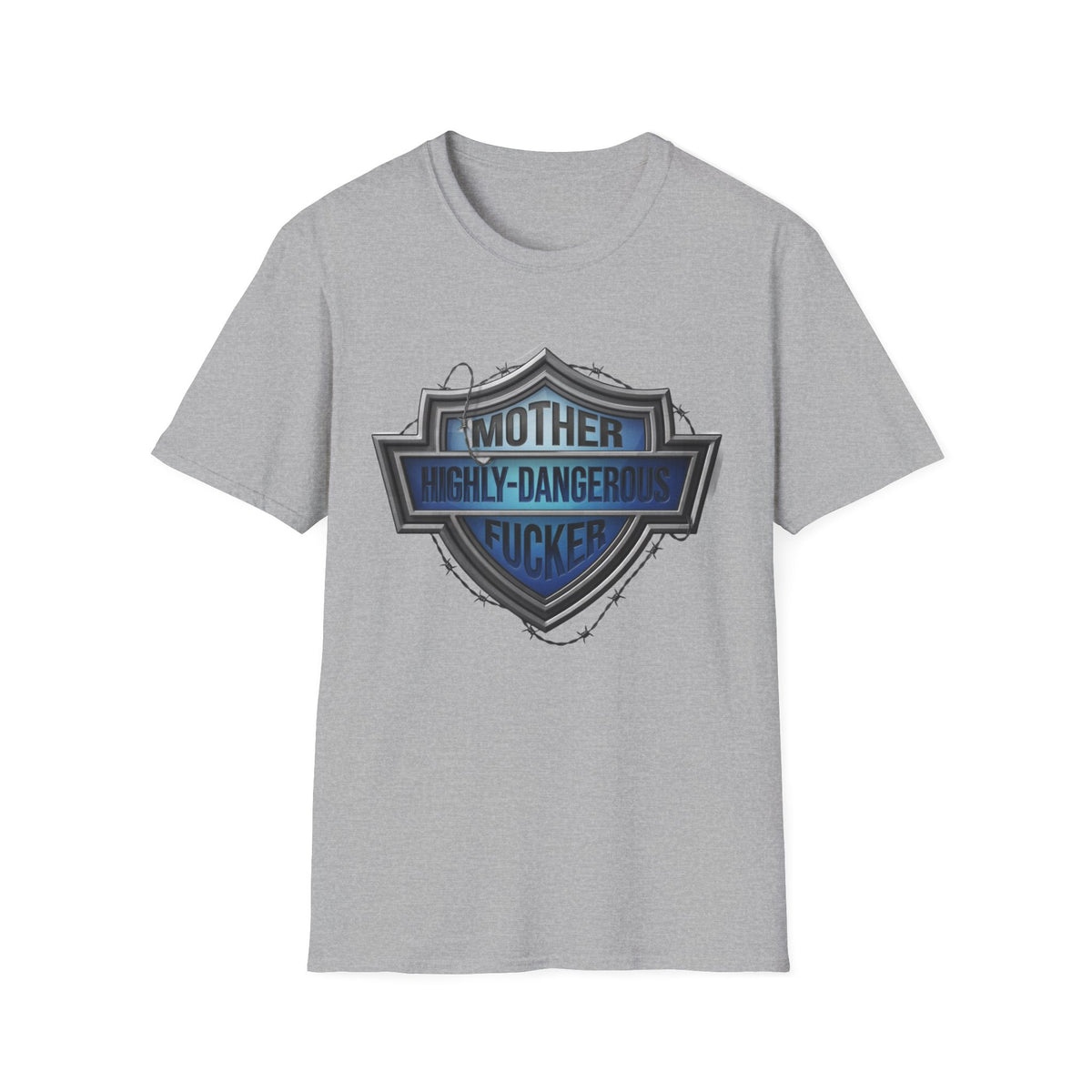 Mother Highly-Dangerous F***er Shield T-Shirt — Edgy Biker Graphic Tee
