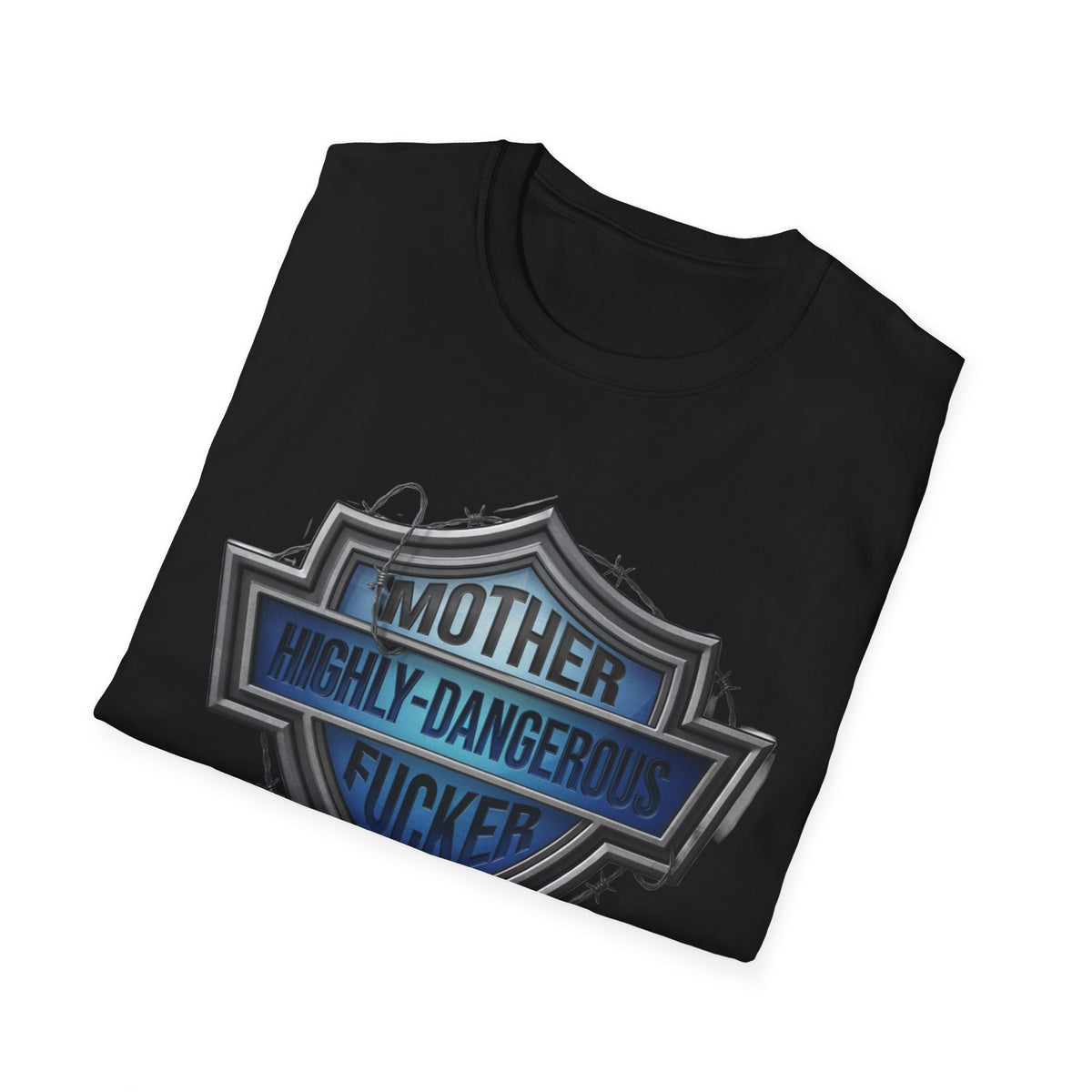Mother Highly-Dangerous F***er Shield T-Shirt — Edgy Biker Graphic Tee
