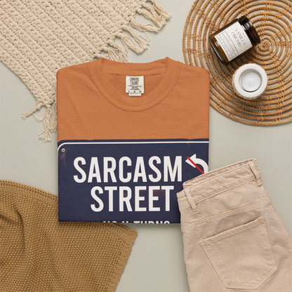 Sarcasm Street T-Shirt — 'No U-Turns' Street Sign Graphic Tee