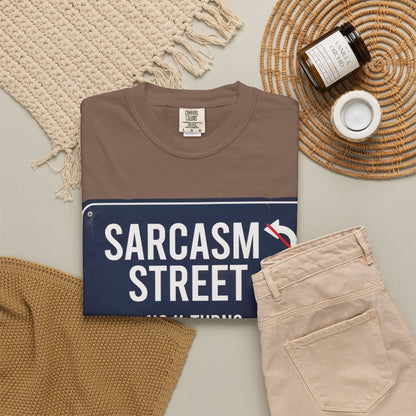 Sarcasm Street T-Shirt — 'No U-Turns' Street Sign Graphic Tee