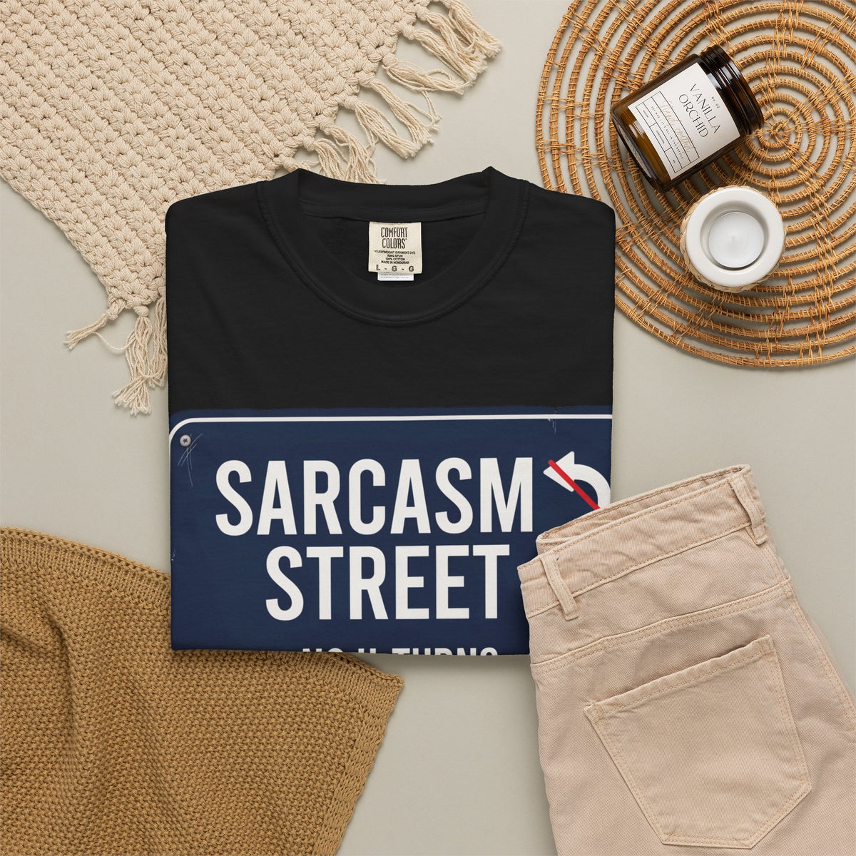 Sarcasm Street T-Shirt — 'No U-Turns' Street Sign Graphic Tee