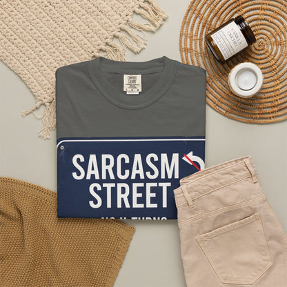 Sarcasm Street T-Shirt — 'No U-Turns' Street Sign Graphic Tee