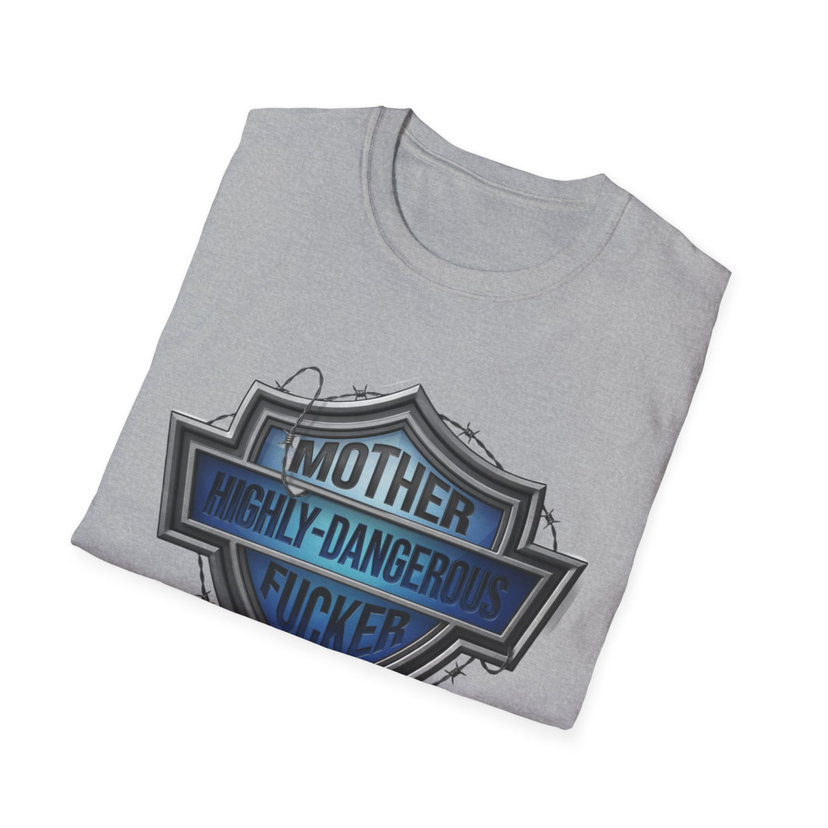 Mother Highly-Dangerous F***er Shield T-Shirt — Edgy Biker Graphic Tee