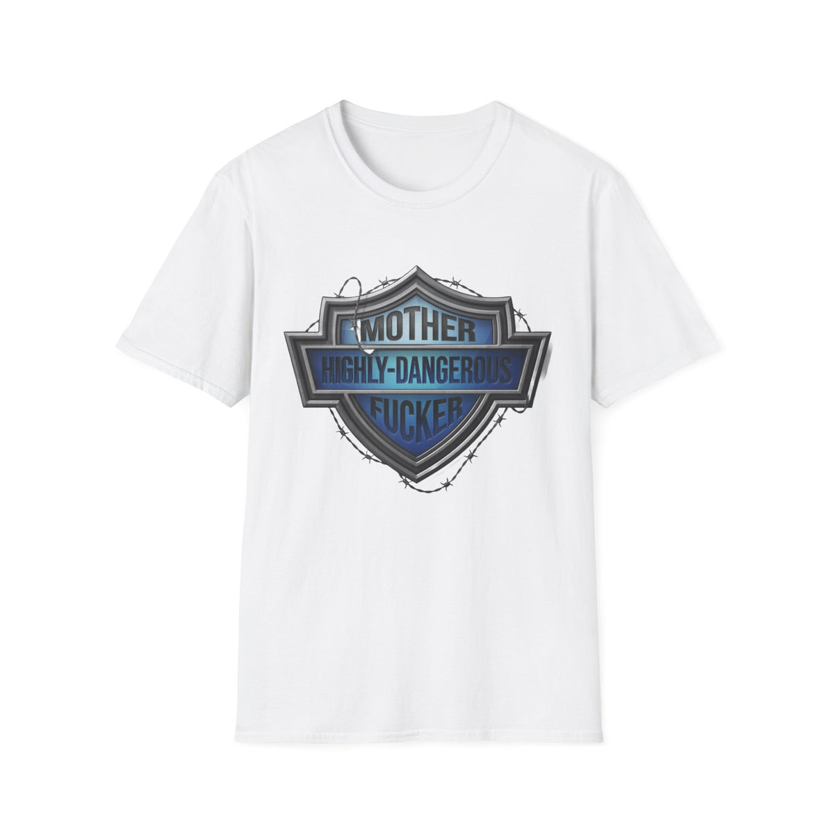 Mother Highly-Dangerous F***er Shield T-Shirt — Edgy Biker Graphic Tee