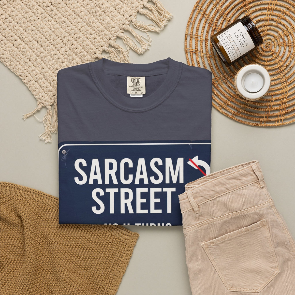 Sarcasm Street T-Shirt — 'No U-Turns' Street Sign Graphic Tee