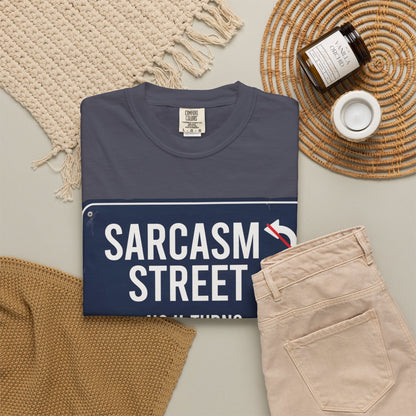 Sarcasm Street T-Shirt — 'No U-Turns' Street Sign Graphic Tee