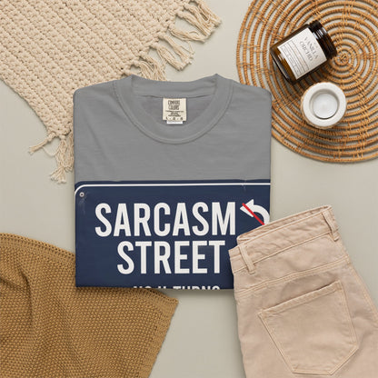 Sarcasm Street T-Shirt — 'No U-Turns' Street Sign Graphic Tee
