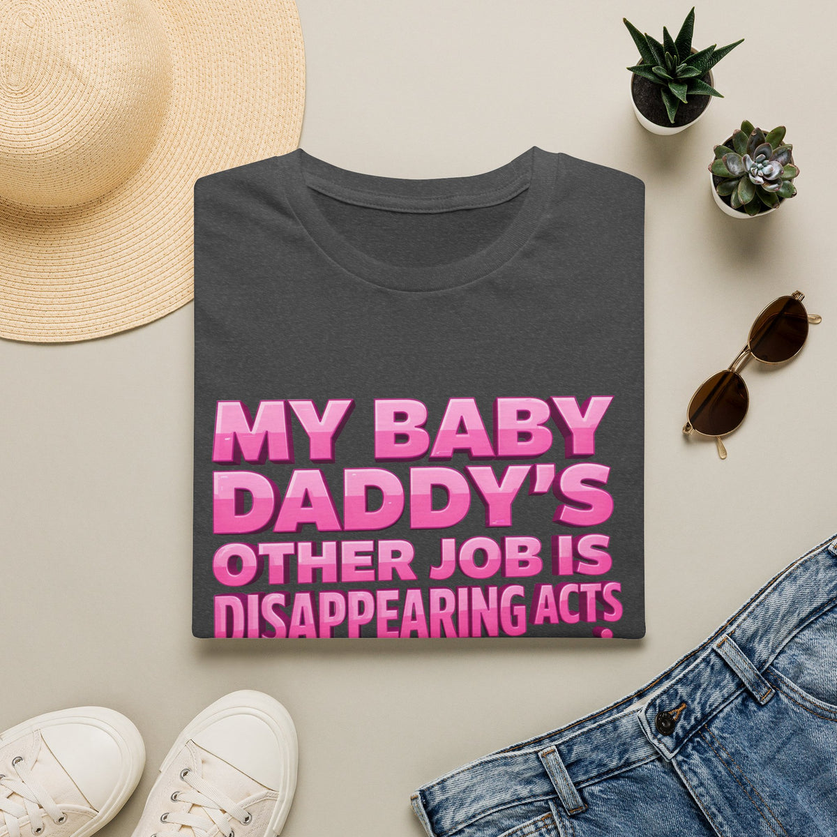 Graphic Tee — "My Baby Daddy’s Other Job Is Disappearing Acts"