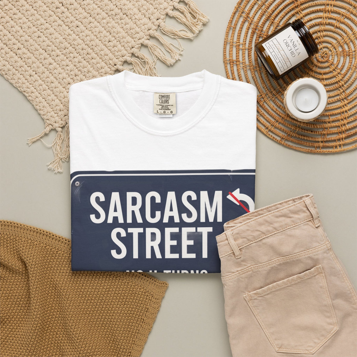 Sarcasm Street T-Shirt — 'No U-Turns' Street Sign Graphic Tee