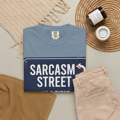 Sarcasm Street T-Shirt — 'No U-Turns' Street Sign Graphic Tee