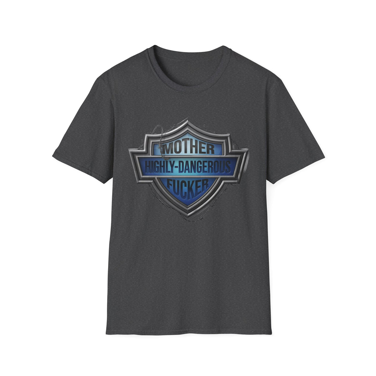 Mother Highly-Dangerous F***er Shield T-Shirt — Edgy Biker Graphic Tee