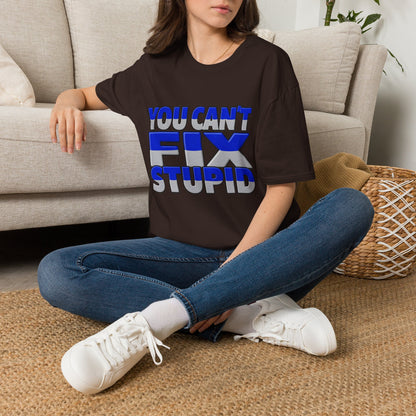 You Can't Fix Stupid T-Shirt — Funny Retro Bold Typography Tee