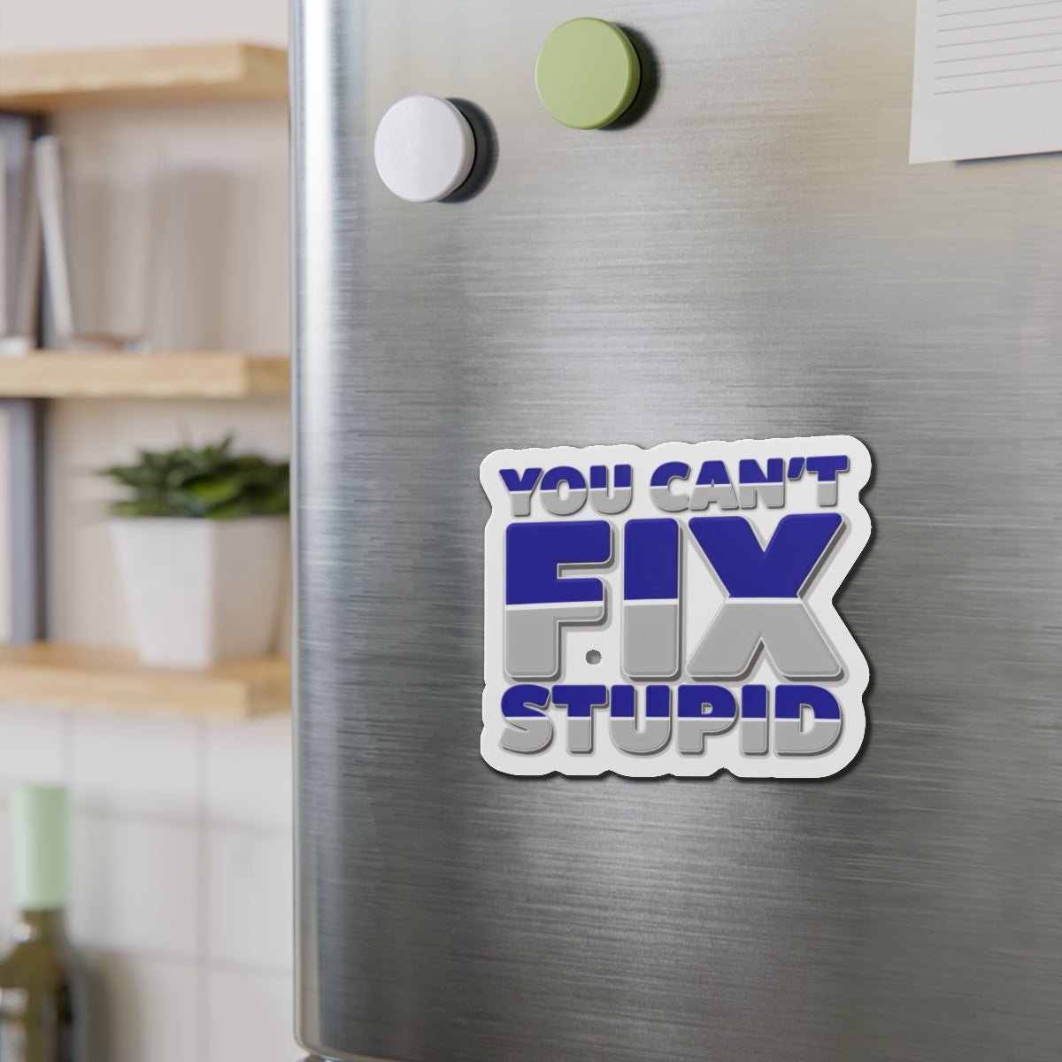 You Can't Fix Stupid Die-Cut Magnet — Funny Fridge Magnet for Gag Gifts & Office Humor