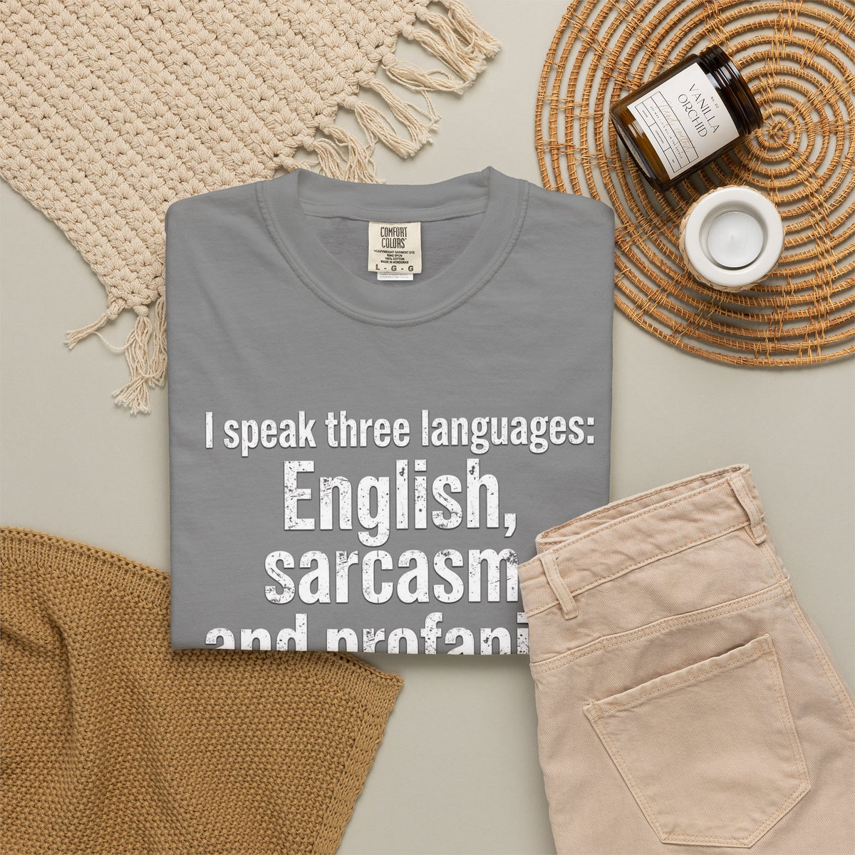Sarcasm & Profanity T-Shirt — I Speak Three Languages Graphic Tee