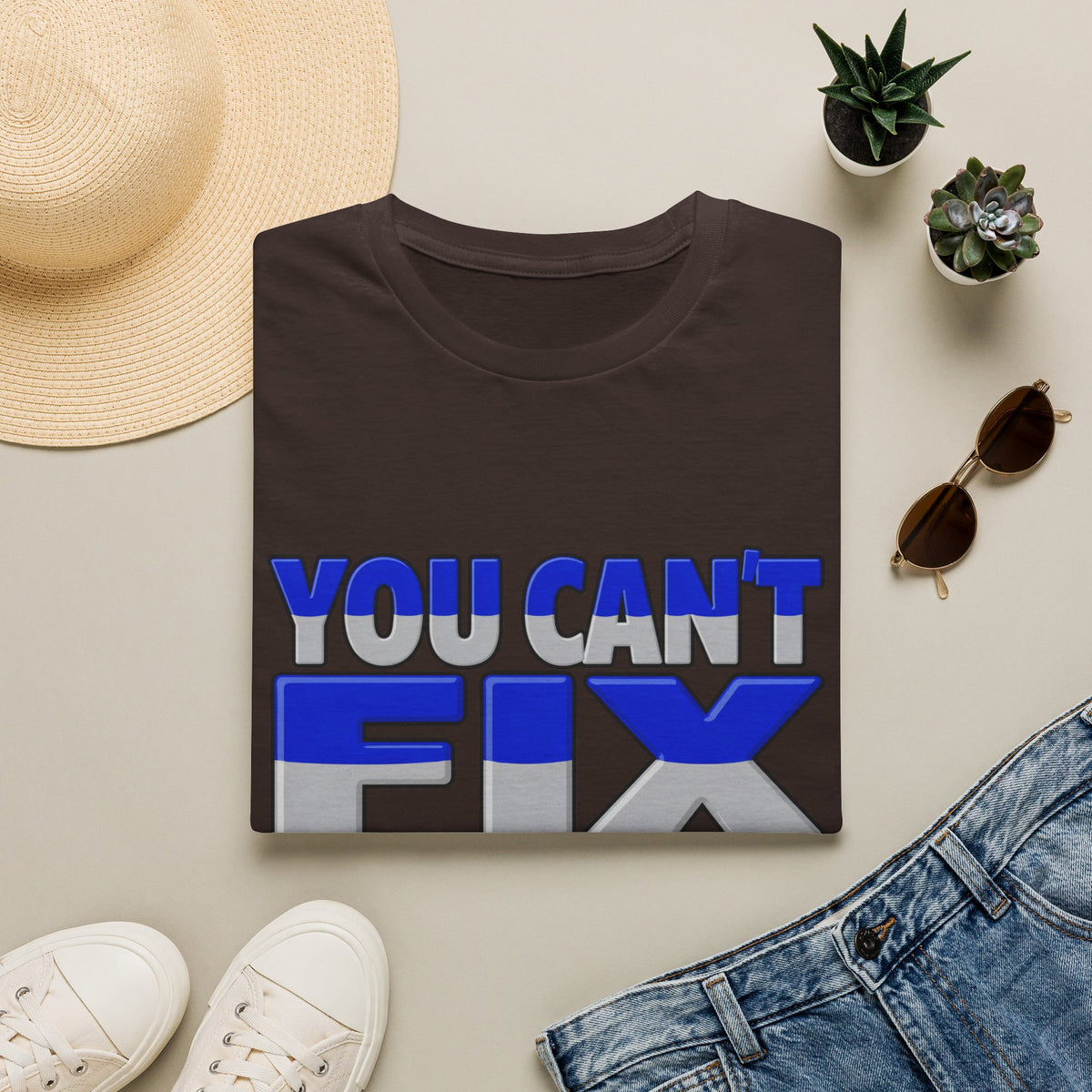 You Can't Fix Stupid T-Shirt — Funny Retro Bold Typography Tee